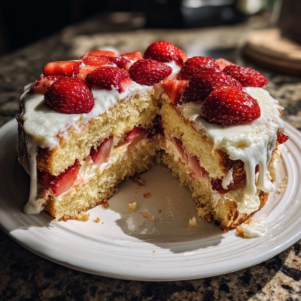 Saftiger Erdbeerkuchen Mit Vanillecreme