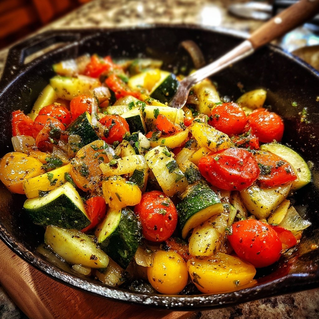 Vegetarische Gemüsepfanne Mediterran