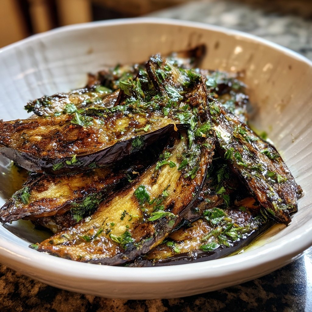 Ofengeröstete Auberginen mit mediterranen Kräutern