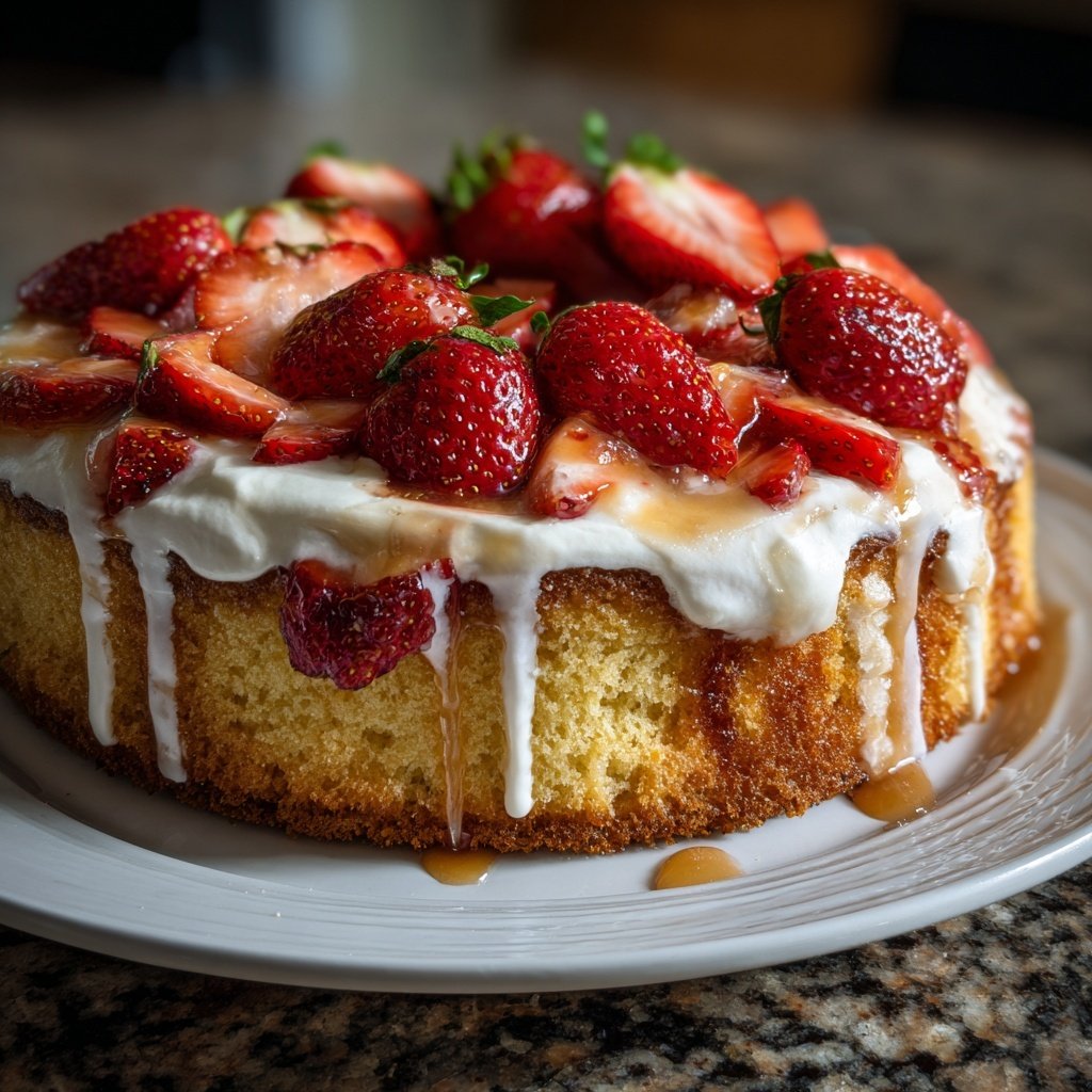 Saftiger Erdbeerkuchen Mit Vanillecreme
