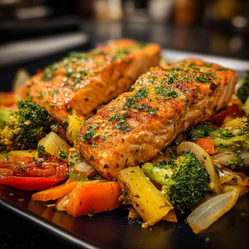 Kalorienarme Lachs Pfanne Mit Gemüse