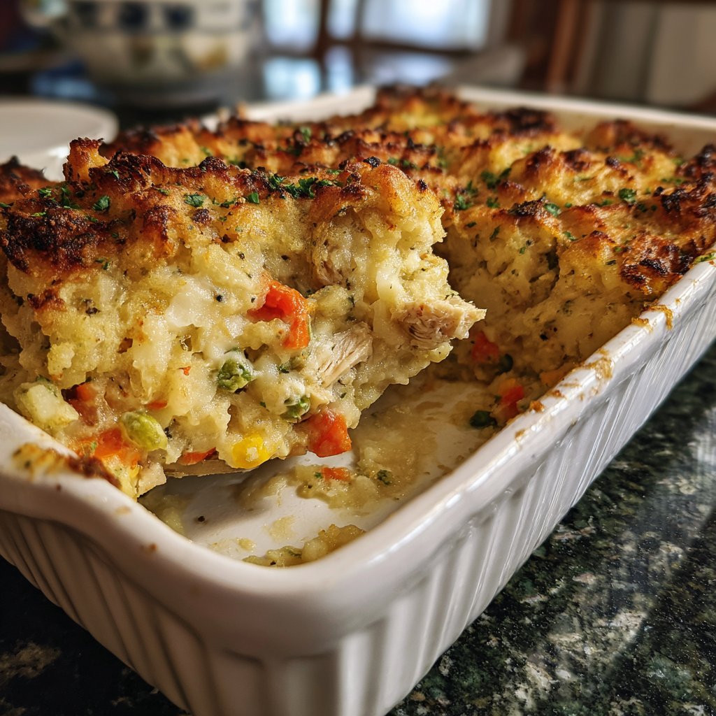 Abendessen mit Reisauflauf