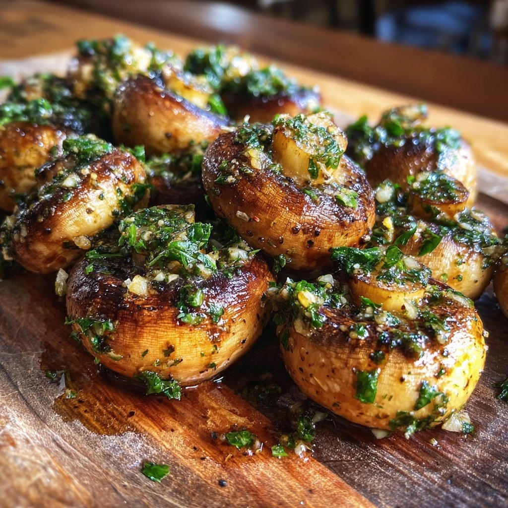 Knoblauch Champignons Als Grill Beilage